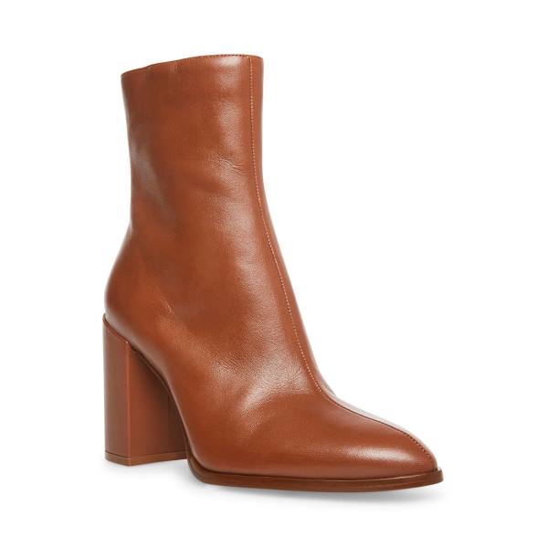 Steve Madden Trudy Cognac Lær Ankelstøvletter Dame Brune | SM-218AC