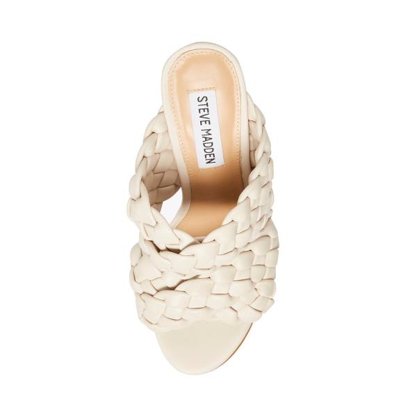 Steve Madden Twisted Bone Heel Høye Hæler Dame Beige | SM-806AG