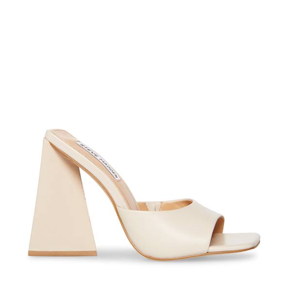 Steve Madden Twists Bone Lær Heel Høye Hæler Dame Beige | SM-649DS