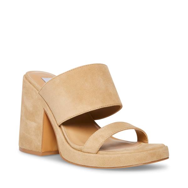 Steve Madden Vickey Sand Semsket Skinn Heel Høye Hæler Dame Brune | SM-945UH