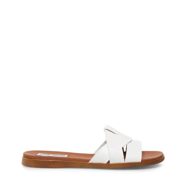 Steve Madden Vivien Lær Sandaler Dame Hvite | SM-214YP