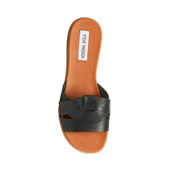 Steve Madden Vivien Lær Sandaler Dame Svarte | SM-635XD