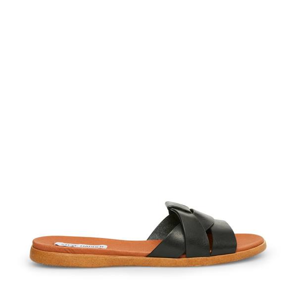 Steve Madden Vivien Lær Sandaler Dame Svarte | SM-635XD