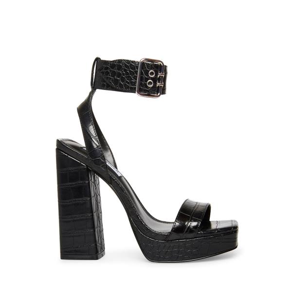 Steve Madden Waverley Crocodile Heel Høye Hæler Dame Svarte | SM-106WO