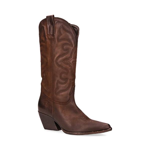 Steve Madden West Lær Støvler Dame Brune | SM-673DQ