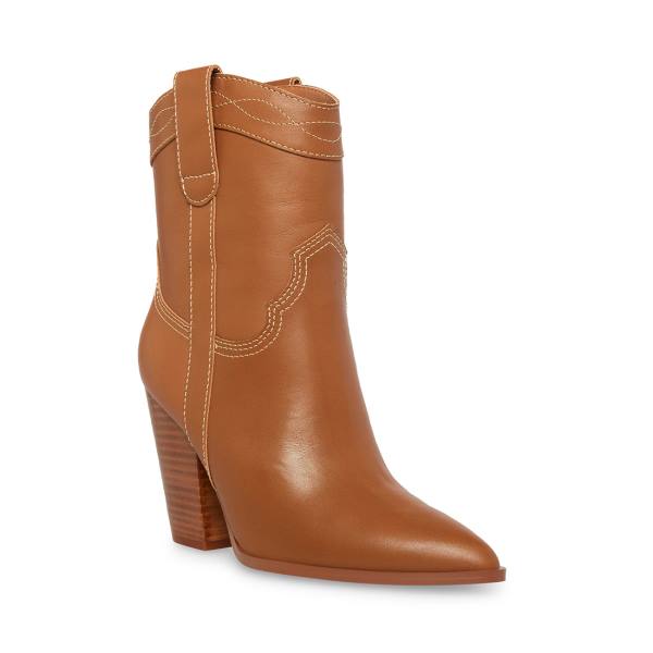 Steve Madden Westyn Cognac Lær Ankelstøvletter Dame Brune | SM-371VG