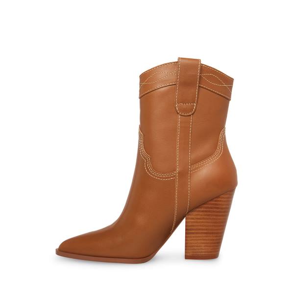 Steve Madden Westyn Cognac Lær Ankelstøvletter Dame Brune | SM-371VG