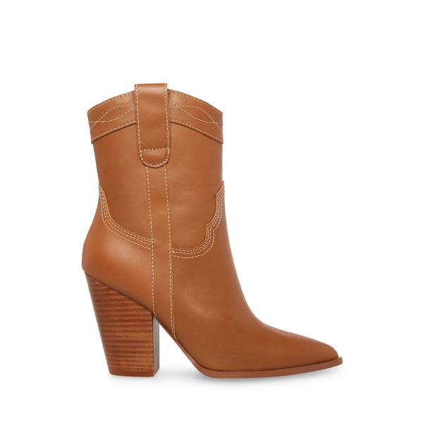 Steve Madden Westyn Cognac Lær Ankelstøvletter Dame Brune | SM-371VG