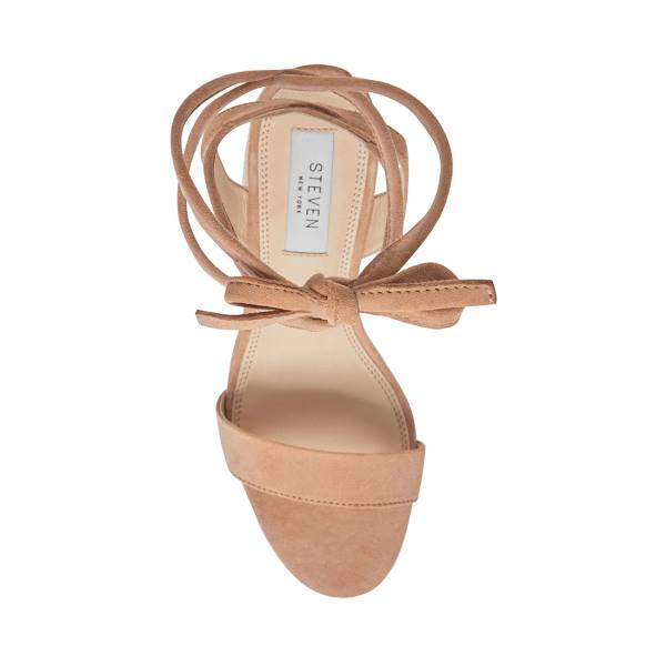 Steve Madden Yasi Sand Semsket Skinn Heel Høye Hæler Dame Brune | SM-485MF