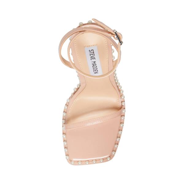 Steve Madden Zelle-p Blush Patent Heel Høye Hæler Dame Rosa | SM-476XK