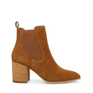 Steve Madden Addy Cognac Semsket Skinn Ankelstøvletter Dame Brune | SM-872GV