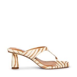 Steve Madden Alexina Tan Pony Heel Høye Hæler Dame Brune Hvite | SM-072TC