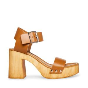 Steve Madden Colada Tan Lær Heel Høye Hæler Dame Brune | SM-159PM