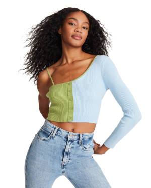 Steve Madden Colorblock Knit Topper Dame Blå | SM-278FV