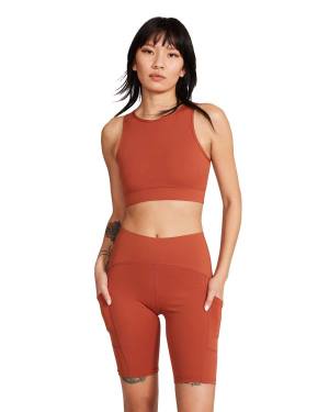 Steve Madden Cropped Active Tank Topper Dame Brune | SM-174LU