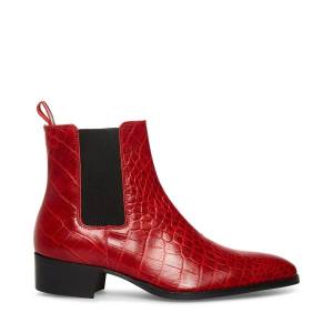 Steve Madden Dex-c Crocodile Støvler Herre Rød | SM-325OQ