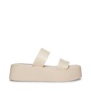 Steve Madden Dorian Bone Sandaler Dame Beige | SM-139CD