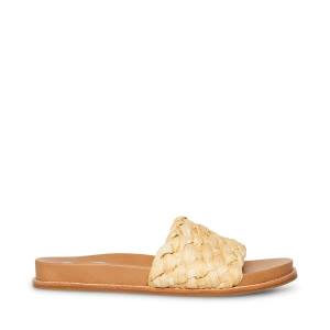 Steve Madden Dua Natural Raffia Sandaler Dame Beige | SM-679RM