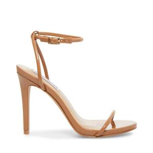 Steve Madden Fate Camel Patent Heel Høye Hæler Dame Brune | SM-410UP