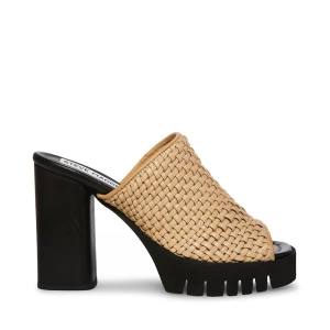 Steve Madden Fayth Sand Lær Heel Høye Hæler Dame Brune | SM-402RK