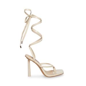 Steve Madden Fernanda Bone Patent Heel Høye Hæler Dame Beige | SM-875UF