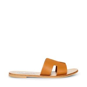 Steve Madden Greece Cognac Lær Sandaler Dame Brune | SM-109UY