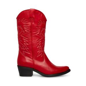 Steve Madden Hayward Lær Støvler Dame Rød | SM-587XT