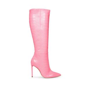 Steve Madden Idina Crocodile Støvler Dame Rosa | SM-389OH