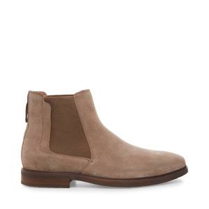 Steve Madden Insider Taupe Semsket Skinn Støvler Herre Grå Brune | SM-104AS