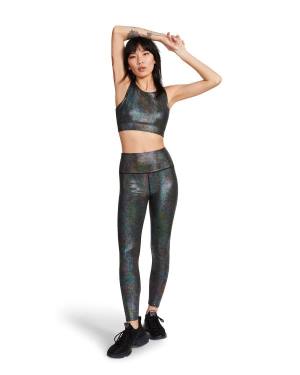 Steve Madden Iridescent Sports Bra Topper Dame Svarte | SM-741ES