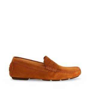 Steve Madden Italo Cognac Semsket Skinn Loafers Herre Brune | SM-064BG