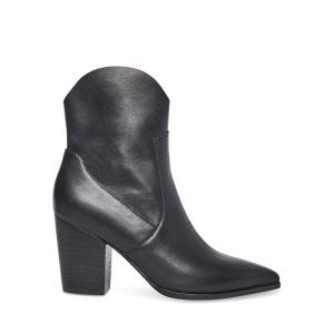 Steve Madden Janetta Lær Ankelstøvletter Dame Svarte | SM-206ZJ