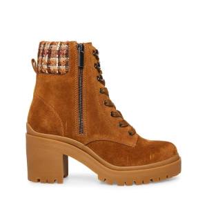 Steve Madden Jaydin-f Semsket Skinn Ankelstøvletter Dame Brune | SM-684ZI