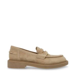 Steve Madden Kallen Sand Semsket Skinn Loafers Dame Brune | SM-254FL