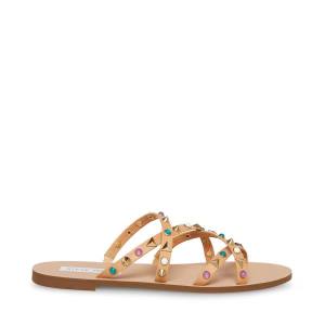 Steve Madden Kelsey Natural Sandaler Dame Beige Multicolor | SM-890YR