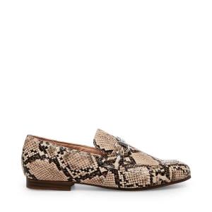 Steve Madden Kensley Tan Snake Flate Sko Dame Brune Slangeprint | SM-526RG