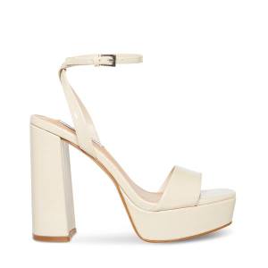 Steve Madden Lessa Bone Patent Heel Høye Hæler Dame Beige | SM-130BA