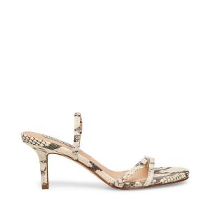 Steve Madden Loft Snake Heel Høye Hæler Dame Beige Slangeprint | SM-259LU