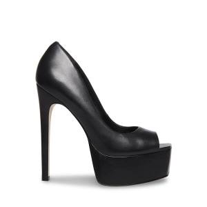 Steve Madden Lust Lær Heel Høye Hæler Dame Svarte | SM-567JM