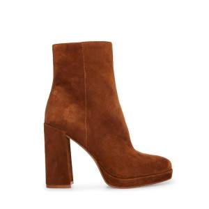 Steve Madden Main Semsket Skinn Ankelstøvletter Dame Brune | SM-539TC