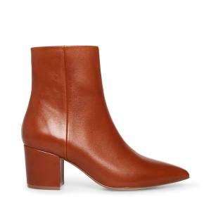 Steve Madden Ossie Cognac Lær Ankelstøvletter Dame Brune | SM-420GR