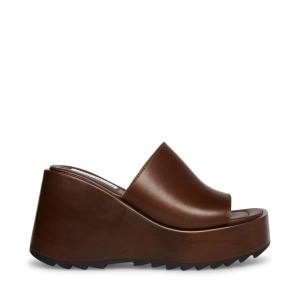 Steve Madden Pepe30 Cognac Lær Sandaler Dame Brune | SM-968FE