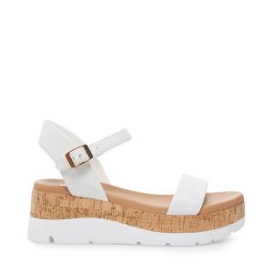 Steve Madden Roselita Lær Sandaler Dame Hvite | SM-942PV