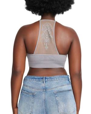 Steve Madden The Ella Mesh Bralette Plus Topper Dame Grå | SM-816IV