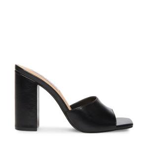 Steve Madden Trendy Lær Heel Høye Hæler Dame Svarte | SM-315NI