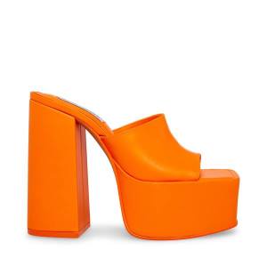 Steve Madden Trixie Lær Heel Høye Hæler Dame Oransje | SM-095XW