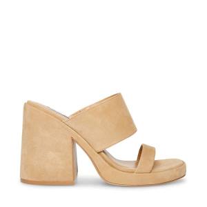 Steve Madden Vickey Sand Semsket Skinn Heel Høye Hæler Dame Brune | SM-945UH