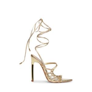 Steve Madden Whitney Snake Heel Høye Hæler Dame Gull Slangeprint | SM-961MK