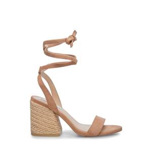 Steve Madden Yasi Sand Semsket Skinn Heel Høye Hæler Dame Brune | SM-485MF